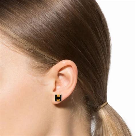 hermes h block earrings|hermes pop h mini earrings.